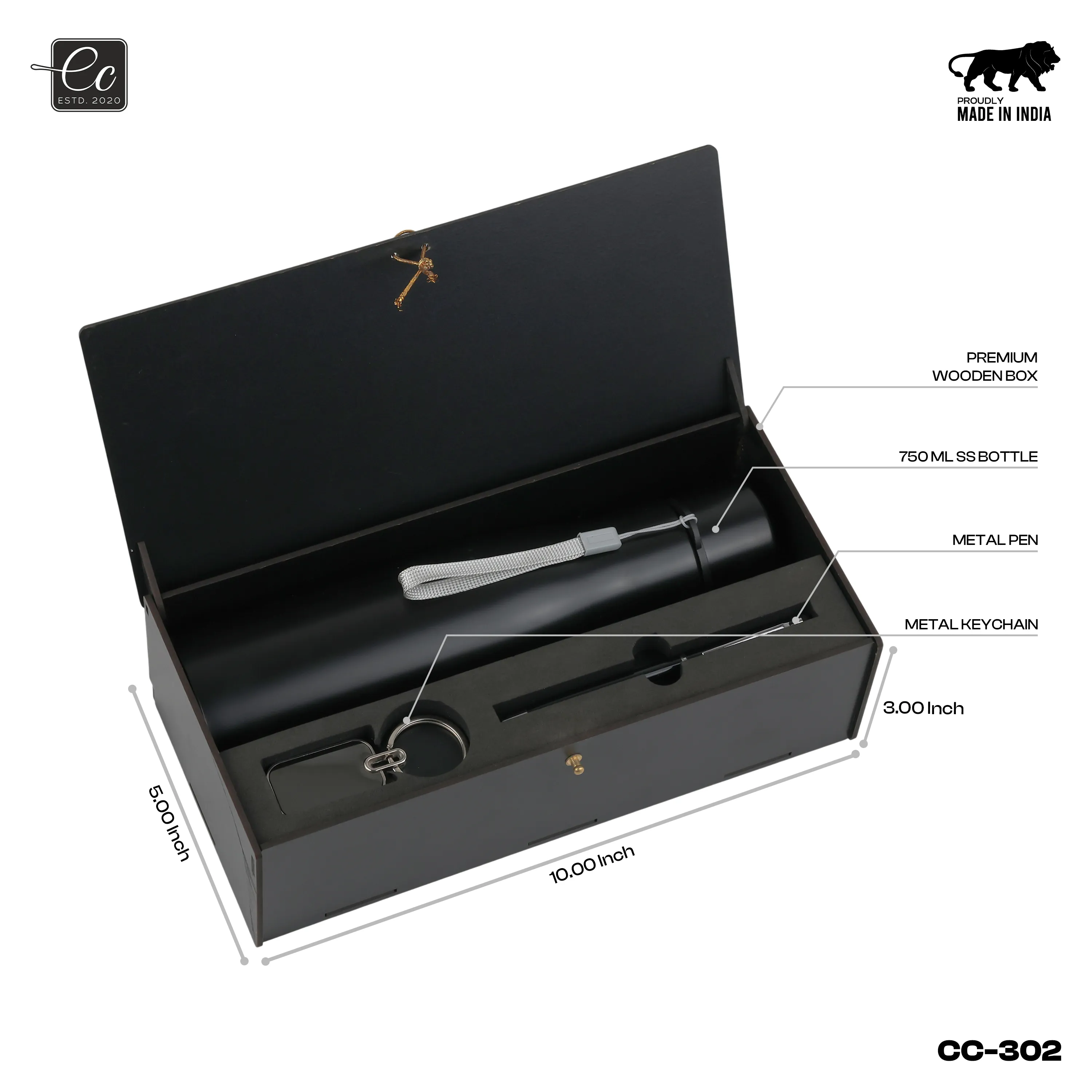 3 in 1 Corporate Gift Set includes Metal Pen, Keychain & Bottle